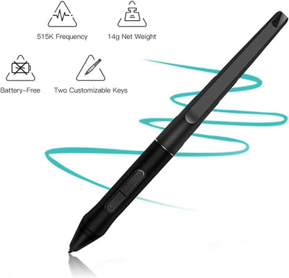 PW500 Battery-Free Stylus Pen for Huion KAMVAS Pro 22 Inspiroy Q11K V2 Q620M GT-221 GT2201 Graphic Tablet Drawing Digital Pen Touch Screen Active Laptop Stylus S-Pen