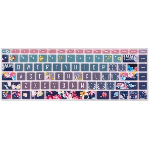 Keyboard Cover for HP 14" Laptop/HP Pavilion x360 14M-BA/CD 14M-DH 14-BF 14-cm 14-CF 14-DF 14-dk 14-DS 14-dq 14-FQ Series, 14-dq0020nr/dq0030nr, 14-fq1025nr/fq0033dx, Red Flower - color: Red Flower
