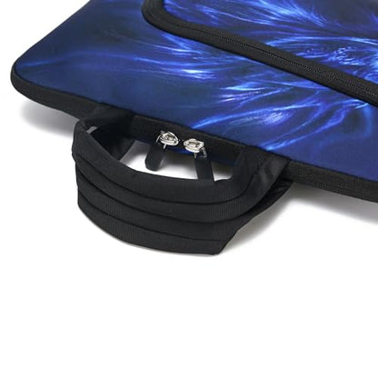 15 15.4 15.6 inch Laptop Handle Bag Computer Protect Notebook Sleeve Neoprene Cover Soft Carrying Case with Extra Pockets - color: Blue Dragon