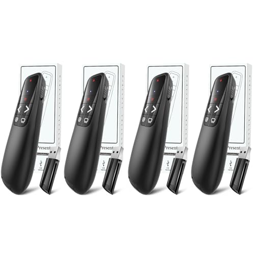 (4 Units) Wireless Presenter Remote, Clicker for Laptop PowerPoint Presentations Pointer, RF Computer Clicker for Presentations Remote, Slideshow/Smartboard/College/Classroom/PPT Clicker - style: 4 Units