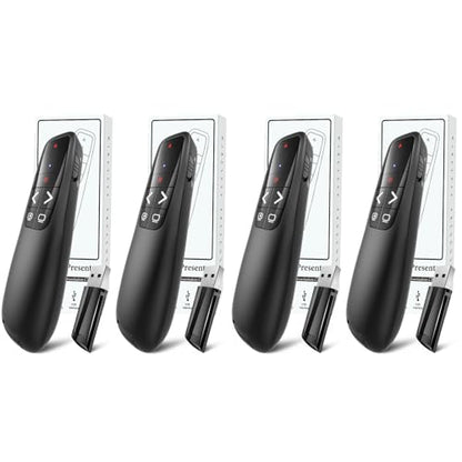 (4 Units) Wireless Presenter Remote, Clicker for Laptop PowerPoint Presentations Pointer, RF Computer Clicker for Presentations Remote, Slideshow/Smartboard/College/Classroom/PPT Clicker - style: 4 Units
