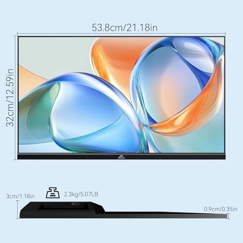 Kenowa 23.8" Large Portable Monitor 100Hz IPS FHD 1080P Freesync USB-C HDMI Gaming Monitor, External Display Dual Speakers Adjustable Stand for PC,Laptop,Mac,Phone,Game Consoles - size: 23.8"