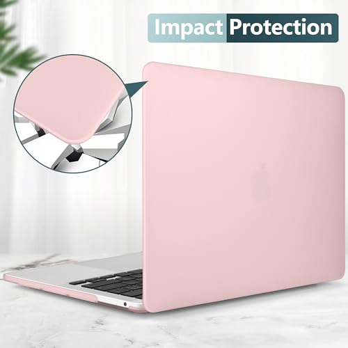 for MacBook Pro 13 inch Case 2023 2022 2021 2020 Release Model: A2338 M2/M1 A2289 A2251 with Touch Bar & Touch ID, Frosted Matte Plastic Hard Shell Case & Keyboard Cover, Solid Pink - color: Solid Pink