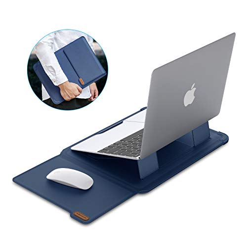 Nillkin Laptop Sleeve 15.6 inch (3-in1), MacBook Sleeve with Adjustable Stand & Mouse Pad, 2 Stand Modes, 15 inch Laptop Case, Slim MacBook Accessories for Samsung/Surface/Chromebook 13-15.6'', Blue - color: Blue