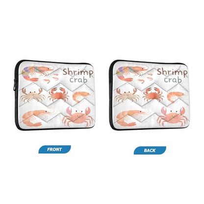 Cute Shrimp Crab Padded Laptop Sleeve Case 13 Inch Soft Quilted Laptop Bag Waterproof Computer Sleeves - color: Cute Shrimp Crab, size: Medium