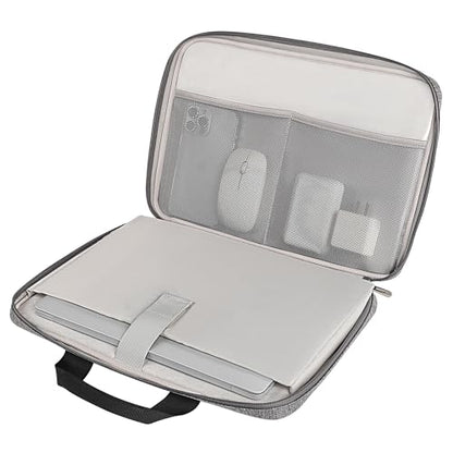 DOMISO MacBook Air 15 Case M3 2023-2024 Heavy-Duty Laptop Sleeve with Comfort Grip Handle Water-Resistant & Shock-Absorbing for 15.6" MacBook Air, Grey