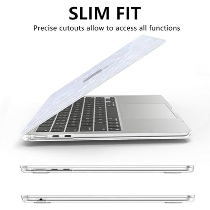 AKIT Compatible with MacBook Air 13 inch Case M5 2026 2025-2022 M4 M3 M2 A3449 A3240 A3113 A2681, Sparkle Pearly-Lustre Design Hard Shell Case&Screen Protector&Keyboard Cover, Shiny Pearl - color: Shiny Pearl