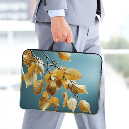 14 inch Laptop Sleeve with Handle Shockproof Laptop Bag Waterproof Computer Cover Bag Birch Leaves Briefcase