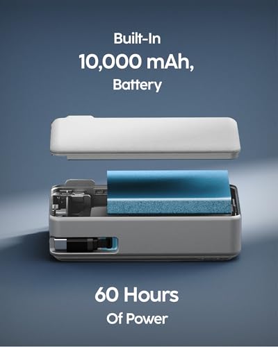 myCharge RetractaCharger 10000mAh Portable Charger Power Bank with 28-Inch Retractable USB-C Cable | Built-in Wall Plug | 30W PD Fast Charging | USB-C & A Ports | Digital Display | Grey - color: With Wall Plug