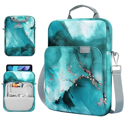 TiMOVO 9-11" Tablet Sleeve Bag Carrying Case with Strap, Cloud Peacock Blue | Fits iPad A16 11", Pad Air 11/5th & 4th 10.9", 10th Gen/10.2", Galaxy Tab A11 Plus, Multi-Pocket, Handle, Padded Protection - color: Ac-Cloud Peacock Blue, size: 9-11