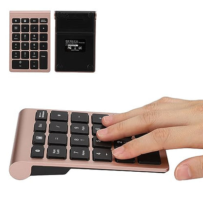 Dioche 22 Keys USB Keypad Numeric, Numpad Mini Financial Accounting Rechargeable Keypad Numpad Number Pad Mini Keyboard for Laptop Desktop PC Notebook (Rose Gold)
