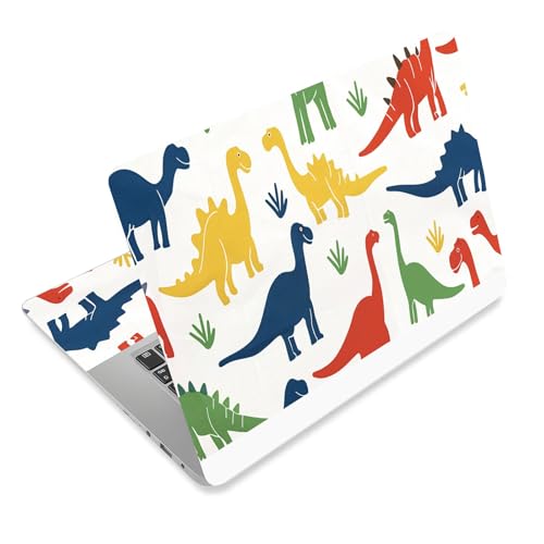 Laptop Skin Sticker Decal for 12 13 13.3 14 15 15.6 in, Universal Vinyl Waterresistant Protector Cover for Notebook PC Netbook, Computer Decor for Women Girls Colorful Dinosaur - color: Colorful Dinosaur