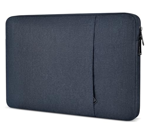 18 inch Portable Monitor Sleeve, Padded Shockproof Protective Carrying Case Bag with Accessory Pocket, Water-Resistant Monitor Display Bag for 18.5 inch Portable Monitors -Navy Blue - color: Navy Blue, size: 18.5 Inch