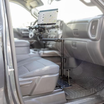 Mount-It! Car Laptop Mount, No-Drill Passenger Seat Stand for 17" Laptops | With Cooling Tray, Adjustable Full Motion Vehicle Laptop Mount, Tablets Compatible