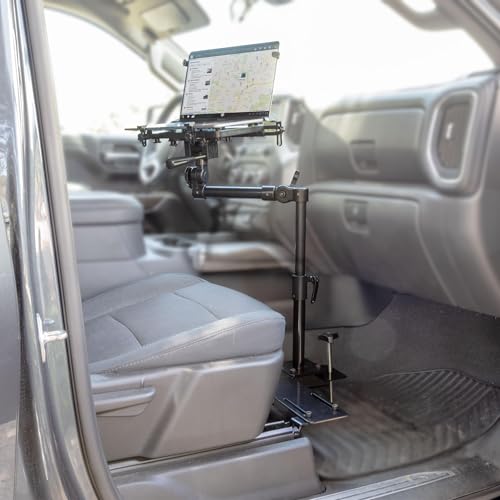 Mount-It! Car Laptop Mount, No-Drill Passenger Seat Stand for 17" Laptops | With Cooling Tray, Adjustable Full Motion Vehicle Laptop Mount, Tablets Compatible