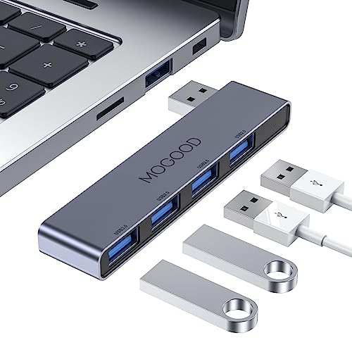 USB Hub 3.0 Splitter for Laptop, 4 in 1 Multiport Adapter Right Side | USB Port Expander Data Hub 1 USB 3.0 and 3 USB 2.0 for Laptop, PC, MacBook, Mac Pro, Mac mini, iMac, Surface Pro - color: Grey-Right, size: Right Side Version