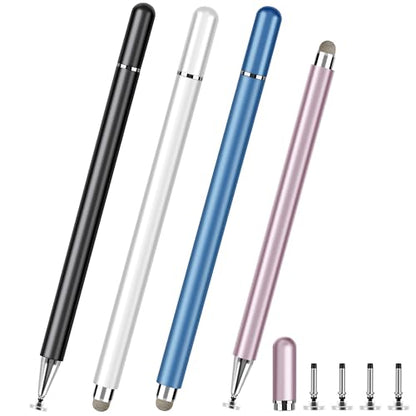 Stylus Pens for Touch Screens, 4 Pcs High Precision Disc Stylus with Magnetic Cap, 2 in 1 Stylus Pen Compatible with iPhone, iPad Pro, Mini, Air and Samsung Tablets - color: Multicolor