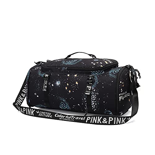 Kalesi Gym Duffle Bag Backpack 4-Way Waterproof with Shoes Compartment for travel Sport Hiking laptop - color: Starry Sky