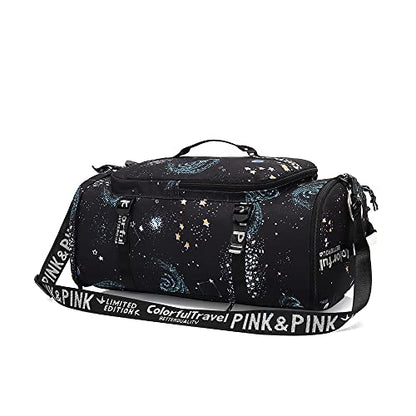 Kalesi Gym Duffle Bag Backpack 4-Way Waterproof with Shoes Compartment for travel Sport Hiking laptop - color: Starry Sky