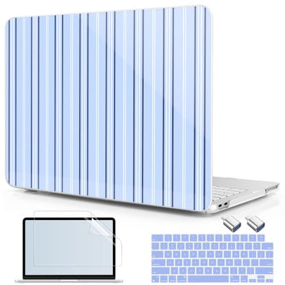 Compatible with MacBook Neo 13 inch (2026 Release A3404) (A18 Pro) with Liquid Retina Display, Printed Slim Protective Case with Screen Protector & Keybaord Cover, Blue Lines - color: Blue lines