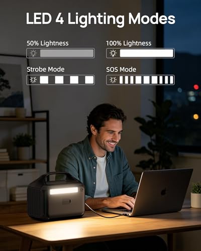 DARAN Portable Power Station 300W (600W Peak), 192Wh LiFePO4 Battery Solar Generator with 60W PD Fast Charge, 5.84lbs Lightweight Backup Battery for Outdoor Camping, CPAP, RV (Solar Panel Optional)