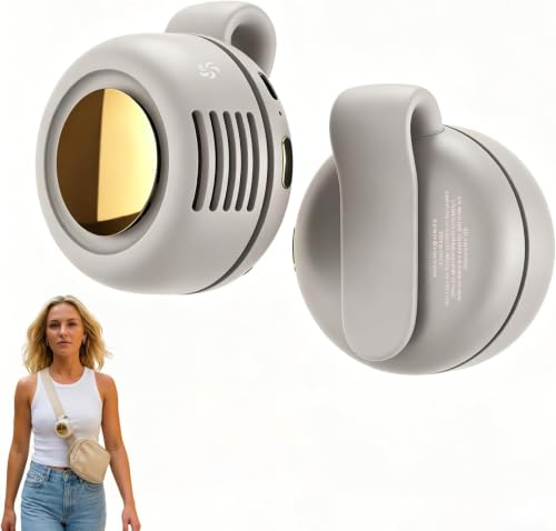 Clip-On Fan for Shirt, Mini Wearable Waist Fan with 3 Speeds, USB Rechargeable Bladeless Personal Fan, 360° Rotatable Hands-Free Fan for Travel, Outdoor & Office (White) - color: White