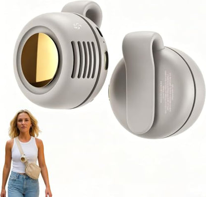 Clip-On Fan for Shirt, Mini Wearable Waist Fan with 3 Speeds, USB Rechargeable Bladeless Personal Fan, 360° Rotatable Hands-Free Fan for Travel, Outdoor & Office (White) - color: White