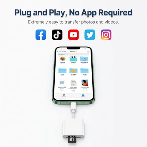 USB-C SD Card Reader, Dual-Slot for SD and MicroSD Cards, Type C Memory Card Adapter, Plug and Play, Compatible with iPhone 15/16/17, iPad, Laptop