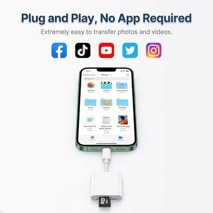 USB-C SD Card Reader, Dual-Slot for SD and MicroSD Cards, Type C Memory Card Adapter, Plug and Play, Compatible with iPhone 15/16/17, iPad, Laptop