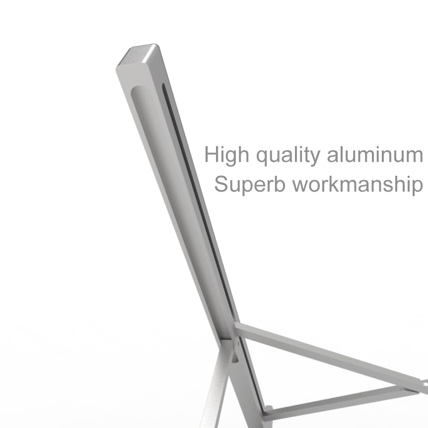 Aluminum Laptop Stand for Desk, Foldable Ventilated Cooling Notebook Stand, Adjustable Portable Laptop Holder, Compatible with 11" - 17.3" MacBook Pro Air, HP and Other laptops（Silver）