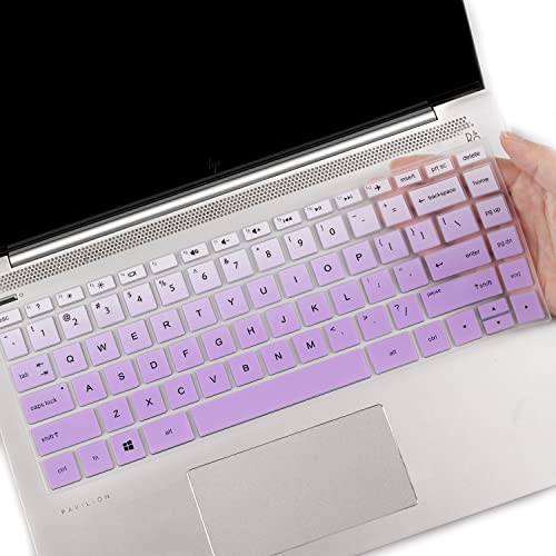 Keyboard Cover for HP Laptop 14-dq/dk/cf/fq 14-fq1025cl 14-fq0013dx 14-fq0045nr 14-fq1003cl 14-fq0032ms 14-fq0110wm 14-fq1021nr fq0032ms fq1023cl fq0020nr fq0037nr fq0060nr fq0090tg fq0080nr fq0030nr - color: GradualPurple