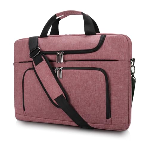 BERTASCHE Laptop Bag 15.6 inch for Women Computer Bag Laptop Case for Work Travel Business Briefcase w/Shoulder Strap,Rose Red - color: Rose Red, size: 15.6 inch