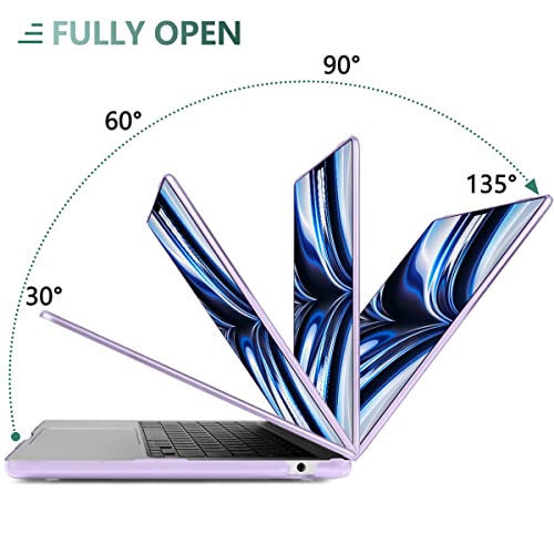 TWOLSKOO Compatible with MacBook Air 13 inch Case M5 2026 M4 2025 M3 M2 2024-2022 A3449 A3240 A3113 A2681, Plastic Hard Shell & Keyboard Cover & Screen Film for MacBook Air 13.6 inch, Crystal Purple - color: Crystal Purple