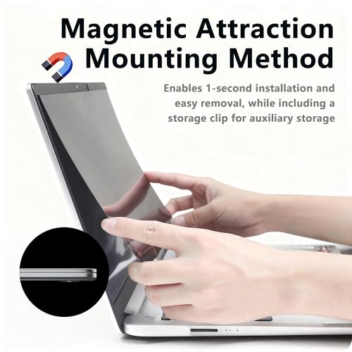 Magnetic Privacy Screen Protector Compatible with MacBook Air 13.6/13 Inch (2022-2025, M2, M3，M4), Hard Shell Case + Keyboard Cover + Screen Protector Crystal Clear Anti-Spy Anti Fingerprint - color: HH-13.6 CS