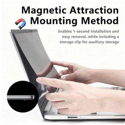 Magnetic Privacy Screen Protector Compatible with MacBook Air 13.6/13 Inch (2022-2025, M2, M3，M4), Hard Shell Case + Keyboard Cover + Screen Protector Crystal Clear Anti-Spy Anti Fingerprint - color: HH-13.6 CS