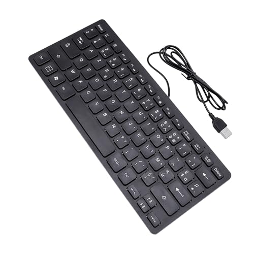 Asixxsix 78 Keys Wired Keyboard, USB Wired Minority Language Keyboard with 1.35M Cable, Plug and Play for Office, Computer and Laptop (French) - size: French