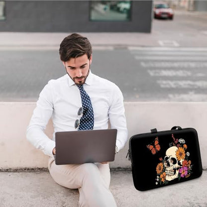 14" 15" Laptop Handle Bag Computer Bag,14.2" 15.4 inch Pouch Holder Notebook Sleeve Cover Compatible for Dell,Lenovo,Toshiba HP, Asus Notebook Messenger Briefcase-Art skull - color: Art Skull