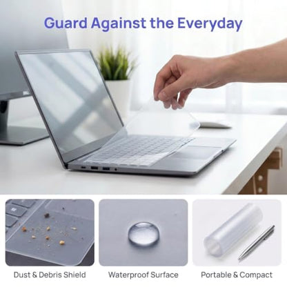 17 Inch Laptop Keyboard Cover Protector Universal for 17" Silicone Laptop Keyboard Cover Skin, Ultra Thin Waterproof Dustproof Silicone Protective Skin -Clear - size: large