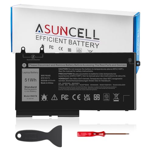 ASUNCELL R8D7N Battery Replacement for Dell Inspiron 3540 M3550 Latitude 5400 5500 5510 7590 7591 7791 2-in-1 Series H82T6 0C5GV2 0W8GMW Series 1V1XF 4GVMP RF7WM 9JRYT X77XY 11.4V 51h - color: OD06XL