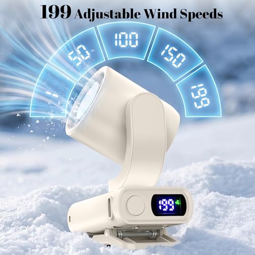 Portable Mini Clip On Fan, Small Quiet USB-C Rechargeable Battery Powered Personal Fan Adjustable 199-Speed Lightweight For Outdoor & Travel & Office - Beige - color: Beige