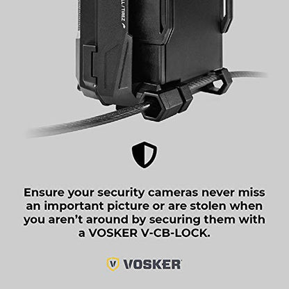 Vosker 2 Keys Cable Lock for Security Cameras | 6 Feet Long Flexible Braided Steel | Universal Locking Cable and Flexible Lock Cable (Protection Box Support)