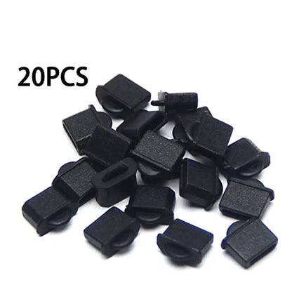 20Pcs Micro HDMI Anti Dust Cover Plugs Silicone Protector Stopper Cap Black for Female Port Black for TV, Computer,WuJuntool