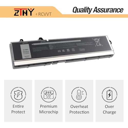 83Wh RCVVT Laptop Battery Replacement for Dell Precision 7670 7680 7770 | 7780 Mobile Workstation Series P114F P114F001 P114F002 P115F P115F001 P115F002 0RCVVT NWDC0 X26RT 0NWDC0 0X26RT 11.55V 6-Cell - size: 11.93*2.95*0.39 inch RCVVT