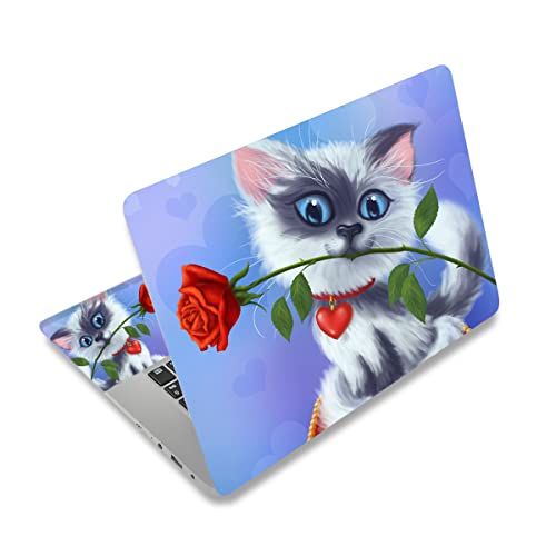 Laptop Notebook Skin Sticker Cover Decal Fits 12 13 13.3 14 15 15.4 15.6 inch Laptop Protector Notebook PC ，Protector Cover for Toshiba Hp Samsung Dell Apple Acer Leonovo Sony Asus Notebook (Cute Cat) - color: Cute Cat