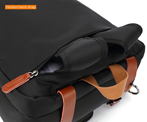 CoolBELL Convertible Backpack Messenger Shoulder Bag Laptop Case Handbag Business Briefcase Multi-Functional Travel Rucksack Fits 15.6 Inch Laptop for Men/Women (Black) - color: Black, size: 15.6 Inches