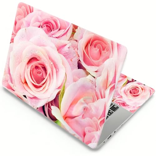 Laptop Skin Sticker Laptop Cover for 12" 13" 13.3" 14" Laptop Stickers,Reusable Skin Sticker Cover Personalized Art Waterproof & Scratch-Resistant Protector Case,Pink Rose - color: Pink Rose
