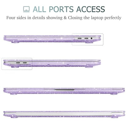 May Chen Compatible with MacBook Pro 13 inch Case 2022 2021 2020 Release A2338 M2 M1 A2251 A2289, Plastic Hard Shell Case Keyboard Cover for MacBook Pro 13 Touch Bar Fits Touch ID, Shining Purple - color: Shining Purple