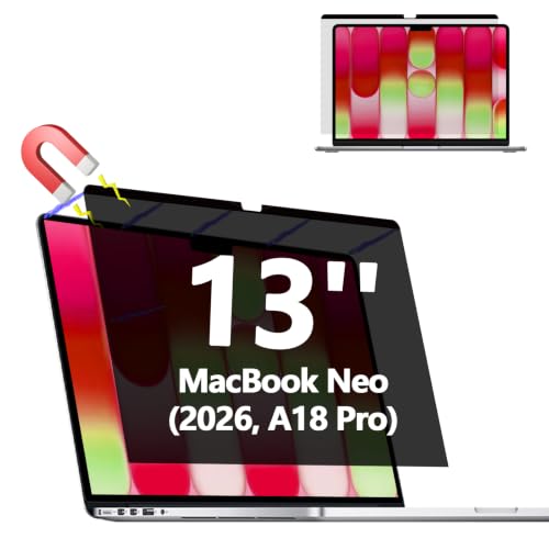 Magnetic Privacy Screen Protector for MacBook Neo 13 Inch (2026, A18 Pro) | Removable Matte Laptop Privacy Filter Shield with MacBook Neo 13 Inch, Anti Blue Light and Glare - color: Magnetic 2026 MacBook Neo 13 inch