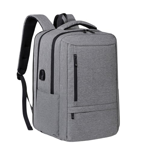 Business Travel Laptop Backpack with USB Charging Port, Oxford Fabric, 20-35L Capacity, Fits 15 Inch Laptop (Light Gray) - color: Light Gray