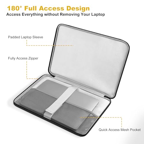 DOMISO 14 Inch Laptop Sleeve – Waterproof & Shockproof Case with Sturdy Handle, Ultra-Slim Protective Cover for MacBook Pro 14 (M3/Max), Dell XPS 14, HP Spectre, ASUS ZenBook 14, Black - color: Black, size: 14 inch